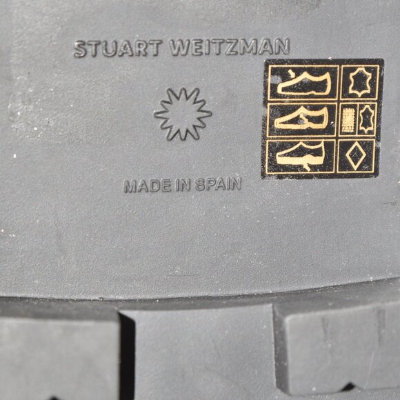 $1200 Stuart Weitzman Bedfordland SUEDE OVER THE KNEE LUG BLACK 10 B (PB24) - Picture 8 of 9